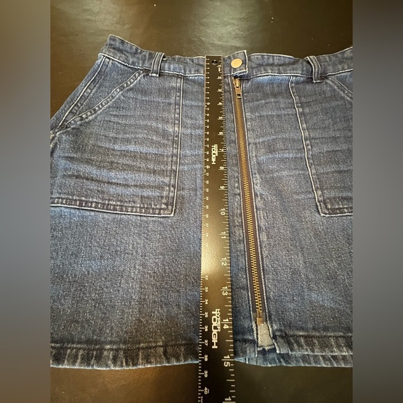 Madewell Blue Asymmetrical Skater Mini Skirt - Picture 10 of 15